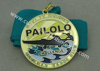 Синтетические медали тесемки с медалью заплывания заливки формы золота сплава цинка
