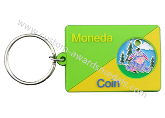 Цепь Pvc Moneda выдвиженческого подарка дела мягкая цветастая ключевая с монеткой