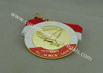 Медаль эмали заливки формы мягкое, медаль марафона идущее с тесемкой печатания