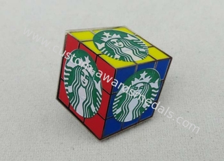 Латунная имитационная трудная плакировка золота Pin эмали для отворота кофе Starbucks