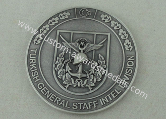 Монетки цинка персонализированные сплавом для турецкого разделения Intel генерального штаба с античной серебряной плакировкой