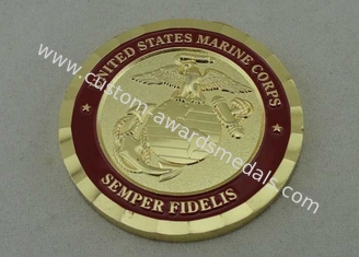 Монетки США персонализированные морской пехот, эмаль 2,0 дюймов мягкие и латунь для SEMPER FIDELIS