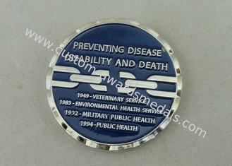 1 3/4 монетка персонализированная дюймами для предотвращать инвалидность и смерть заболеванием, серебряную плакировку с сплавом цинка и мягкую эмаль