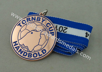 Гальваническое омеднение медалей тесемки Handbold Demark чашки Tornby с эмалью проштемпелеванной утюгом мягкой