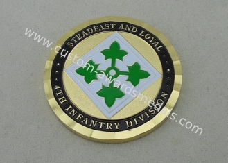 4-ые Монетки пехотной дивизии выполненные на заказ латунная монетка армии 2,0 дюйма с золотом