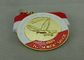 Медаль эмали заливки формы мягкое, медаль марафона идущее с тесемкой печатания