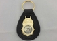 Keychains персонализированное латунью кожаное с плакировкой золота, цепью кожи агента США ключевой