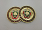 Плоские или двойные назад персонализированные золотые монеты, монетка эмали военно-морского флота сплава цинка 3Д прозрачная