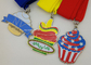 2 медали для спорт, медаль ленты шеи логотипа сторон военной службы