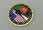 Проштемпелеванные латунью монетки Афганистана персонализированные ветераном с плакировкой упаковки и золота коробки