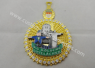 медаль KG Kolsche Karneval заливки формы 3D с античной плакировкой никеля и золота, совмещенным двухкусочным