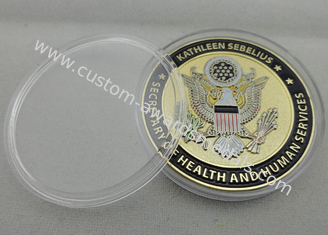 Сплав цинка плакировкой золота/певтер/латунное американское здоровье &amp; людское обслуживание персонализировали монетки