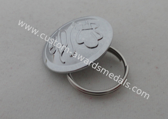 Сплав цинка металла формы кнопки изготовленный на заказ, певтер, алюминиевые ключевые цепи при проштемпелеванная латунь