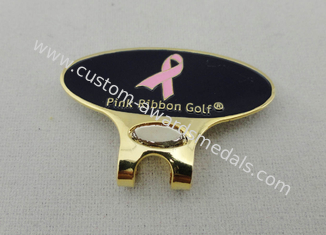 Персонализированный латунный розовый зажим с мягкой эмалью, зажим крышки гольфа тесемки металла