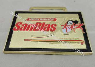 Высокомарочное медаль марафона SanBlas Medio сплава цинка с мягкой эмалью, заливкой формы, плакировкой золота