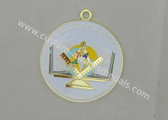 Медаль эмали сплава цинка FreeMasons плоской задней части с заливкой формы сплава цинка, плакировкой золота