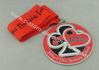 Медали тесемок награды плакировкой изготовленных на заказ идущих медалей празднества серебряные