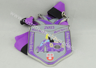 Пурпуровая плакировка никеля медалей тесемки с мягкой эмалью для награды