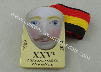 XXV медаль тесемки эмали плакировкой золота I Espontole Nivelles 2,5 дюйма