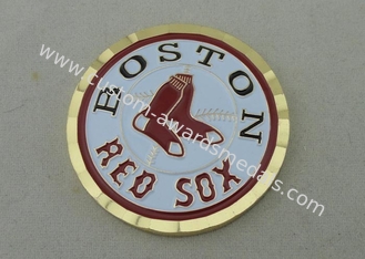 Монетки 2,0 дюймов персонализированные Бостон Ред Сокс латунным умирают пораженная мягкая эмаль