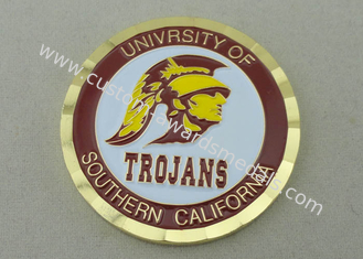 Монетки Университета Южной Калифорнии проштемпелеванные латунью персонализированные с краем отрезка диаманта