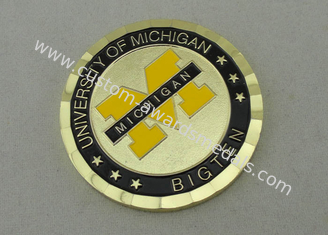 Мичиганский университет 2,0 монетки персонализированные дюймами с латунным мешком материала и мешка PVC
