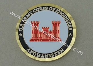 Корпус армии США монеток персонализированных инженерами с латунными материалом и краем веревочки