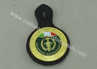 Заливка формы сплава цинка Guardie Ecozoofile персонализировала кожаные ключевые цепи с плакировкой золота
