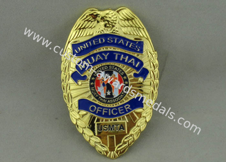 Значки 3,5 сувенира сплава цинка таможни USMTA Muay тайские медленно двигают мягкая эмаль