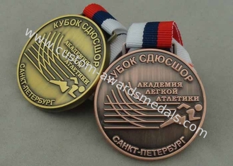 Медаль России сплава цинка идущее, античные медали тесемки гальванического омеднения
