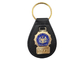 Таможня полиций Нью Йорка персонализировала кожаное Keychain с латунной мягкой эмблемой эмали, покрынным золотом