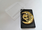 сплав цинка 3D, утюг, латунный Pin отворотом страза без мягкой эмали, с античной плакировкой золота