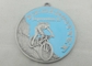 Латунь медали эмали спорта велосипеда проштемпелеванная с античной серебряной плакировкой
