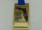 Старое бронзовое медаль эмали металла для спорт марафона с отделкой золота