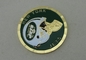 Диамант отрезал персонализированную краем воинскую плакировку золота монеток, Dia 50,8 mm
