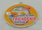 Синтетическая плакировка никеля медали приятельства 2,5 дюйма для Triathlon США